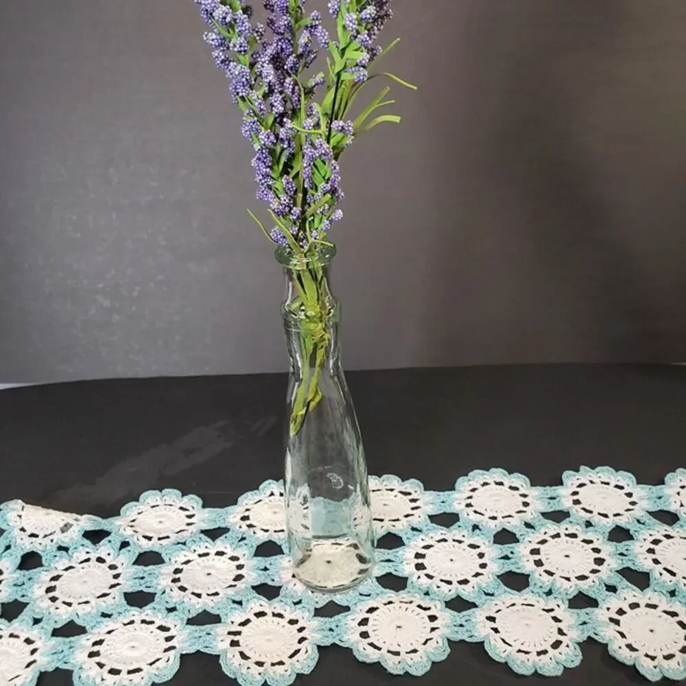 Artificial Lavender Stems in Tall Clear Glass Vase Farmhouse Decor Purple Floral